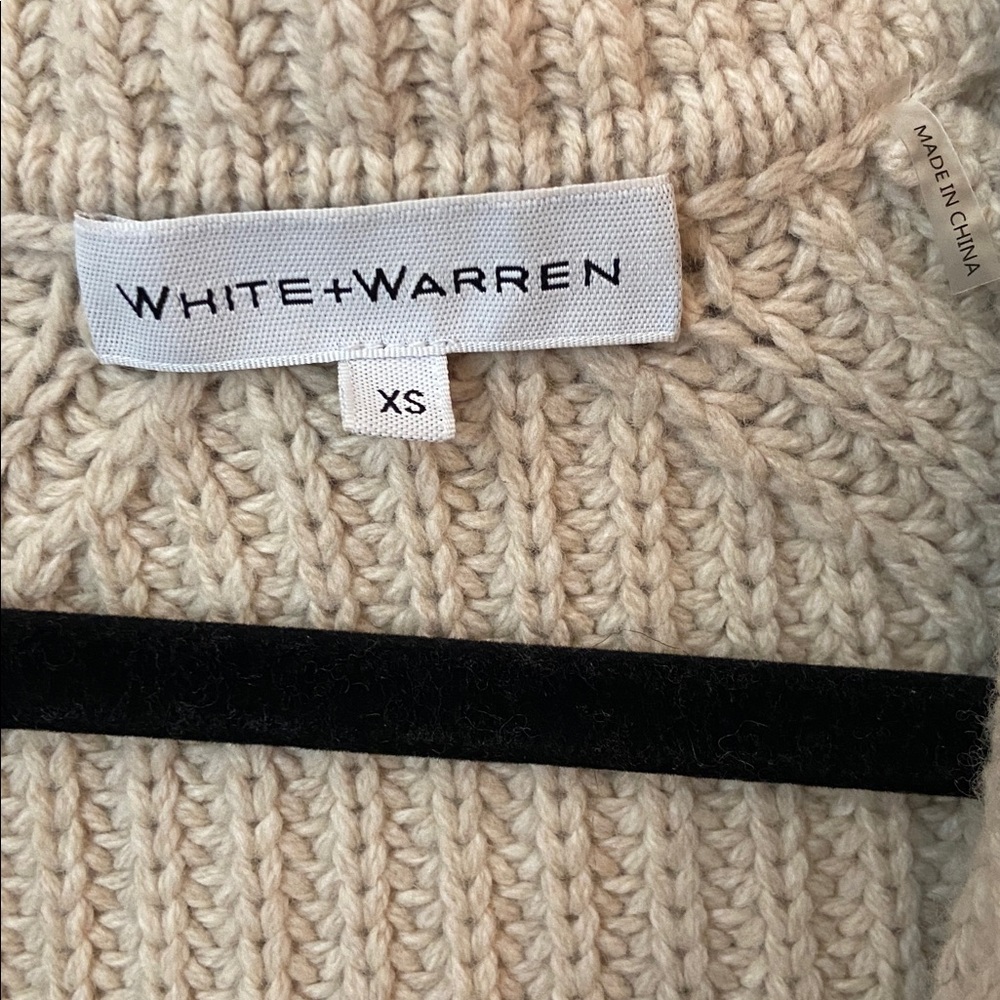 White + Warren cotton wool cashmere blend coatigan ivory marl - Picture 4 of 6